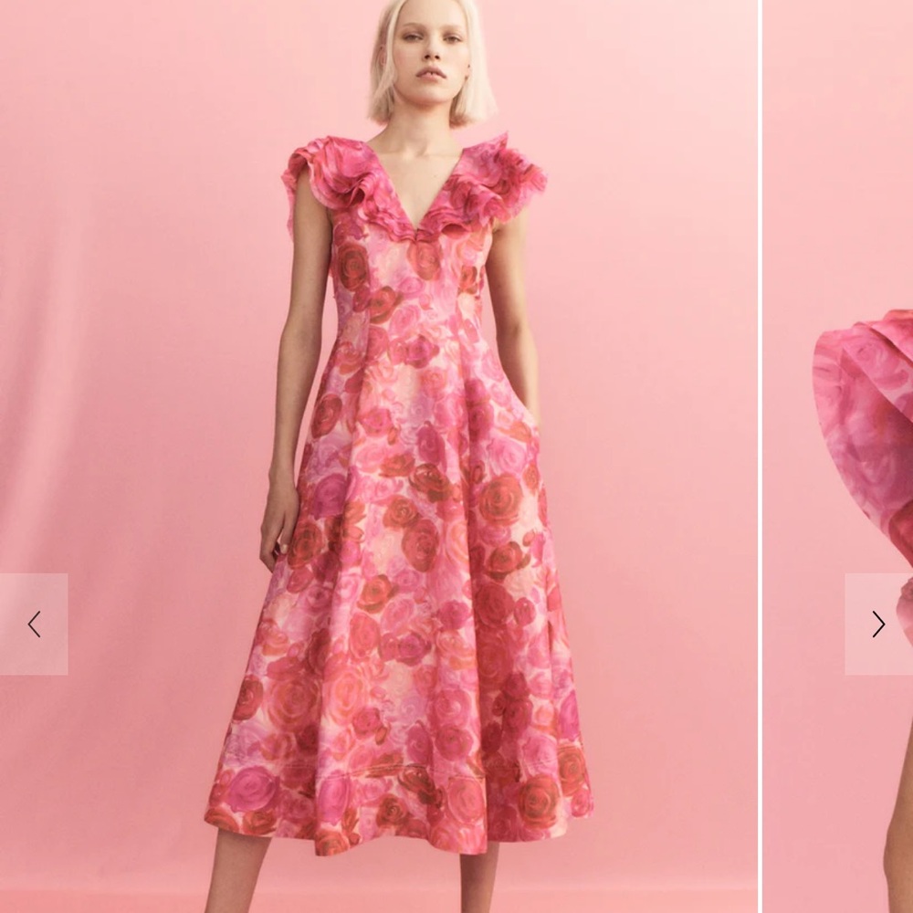 NWT Aje Enchanted Plunge Midi Dress